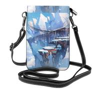 Bolso pequeño para teléfono celular de 7.6 x 4.9 pulgadas, estampado de aleros de WHJSSF Frozen, moderno, práctico, multifuncional, funda cruzada de cuero con solapa para mujer