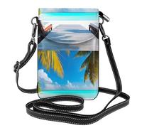 Bolso pequeño para teléfono celular de 7.6 x 4.9 pulgadas, estampado de vacaciones de WHJSSF Maldivas, moderno, práctico, multifuncional, funda cruzada de cuero con solapa para mujer