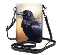 Bolso pequeño para teléfono celular de 7.6 x 4.9 pulgadas, estampado de WHJSHOP Ravens, moderno, práctico, multifuncional, funda cruzada de cuero con solapa para mujer