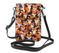 Bolso pequeño para teléfono celular de 7.6 x 4.9 pulgadas, MSRHIUEF lots of Cartoon Little Foxes impreso, moderno, práctico, multifuncional, funda de cuero con solapa cruzada para mujer