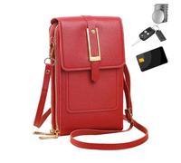 Bolso Pequeño para Teléfono Cuero PU De Táctil Impermeable Cremallera Suave | Cartera Pequeña Para Móvil Y Tarjetas Hogar Oficina Viajes Aire Camping Compras, Playa, Ciclismo