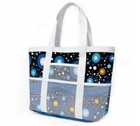 Bolso Playa Mujer Azul Naranja Negro Tote Bag Bolsa Playa Shopper Bolsa de Viaje Bags For Women Ligero Bolso Shopper Plegable Tote Bag Cremallera Resistente Natación Beach Bag 33x32cm/2 Pieza
