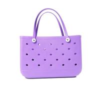 Bolso Playa Mujer, Bolsa Playa Bolsa extragrande de verano de EVA for playa, cesta for mujer, bolsa de picnic, bolsa de mano impermeable con agujeros, bolsa de compras, bolsa de hombro(Purple,28 22 10