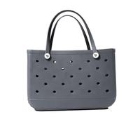 Bolso Playa Mujer, Bolsa Playa Bolsa extragrande de verano de EVA for playa, cesta for mujer, bolsa de picnic, bolsa de mano impermeable con agujeros, bolsa de compras, bolsa de hombro(Gray,35 30 12)