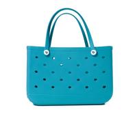 Bolso Playa Mujer, Bolsa Playa Bolsa extragrande de verano de EVA for playa, cesta for mujer, bolsa de picnic, bolsa de mano impermeable con agujeros, bolsa de compras, bolsa de hombro(Light blue,28 2