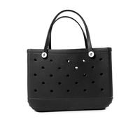 Bolso Playa Mujer, Bolsa Playa Bolsa extragrande de verano de EVA for playa, cesta for mujer, bolsa de picnic, bolsa de mano impermeable con agujeros, bolsa de compras, bolsa de hombro(Black,47 33 22)