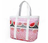Bolso Playa Mujer Círculo Negro Rosa Tote Bag Bolsa Playa Shopper Bolsa de Viaje Bags For Women Ligero Bolso Shopper Plegable Tote Bag Cremallera Resistente Natación Beach Bag 33x32cm/3 Pieza