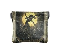 Bolso portátil de piel sintética para cambiar tarjetas para niñas y mujeres, Archer Tarot Negro, 1 size, Moderno