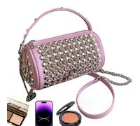 Bolso Remache Para Niña - Poliéster 18x11x10 cm | 2024 Bolsos Punk Tote Rock con detalles tachonados, estilos de mano, de hombro y cruzados | de los 90 para mujeres y niñas