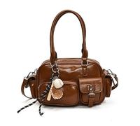 Bolso retro con múltiples bolsillos, bolso de almohada, bolso de axila de cuero suave, 2