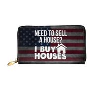 Bolso Retro De Mujer Compro Casas Carteras Tarjeteros Impreso Bolso Dinero Encantador Carteras para Mejor Amigo, Madre, Amante