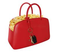 Bolso rojo para palomitas de maíz con colgante para mujer, bolsa roja de piel sintética, contenedor de caramelos para noches de cine y fiestas