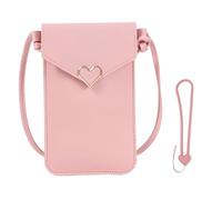 Bolso Rosa Para Teléfono Móvil De 1 Pieza Y Cordón Para Teléfono Móvil De 1 Pieza, Bolso De Hombro De Cuero Pu, Bolso Para Niñas, Monedero, Bolso De Hombro Portátil