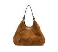 Bolso saco Gianni Chiarini Dua de ante con trenzado Caramelo
