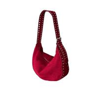Bolso Tachuelas Mujer Bolso de hombro con tachuelas lujo for mujer, bolsas nube remaches huecos, bolso mano gamuza sintética, bolsos cruzados Remaches Bolso De Hombro De Pu(Red)
