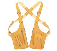Bolso táctico antirrobo de cuero de PU con doble hombro para axila para hombres (amarillo)