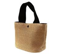 Bolso tejido de paja for mujer, bolso informal de playa for vacaciones, bolsos de hombro Retro