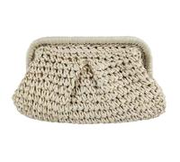 Bolso Tejido Nicho - Embroidered Beige Clutch Para Playa
