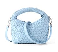 Bolso tejido para mujer, bolso cruzado pequeño con correa de hombro desmontable, bolso de mano con asa superior para niñas, Azul-cielo