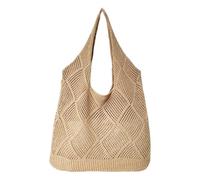 Bolso Tejidos Crochet Mujer, Bolsa de Hombro de Malla de Ganchillo, Lightweight Bolso de Punto Ganchillo Mujer, Hollow out Bolsa Playa de Ppunto, Plegable Hombro de Punto para Compras, Viajes, Trabajo