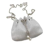 Bolso tipo bombonera con diamantes de imitación - Bolso tipo bombonera con lentejuelas, Bolso tipo bombonera brillante | Bolso bandolera con cordón de crystal brillante, bolso cruzado de noche con hom