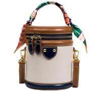 Bolso Tipo Cubo Para Mujer, Bolso Cilíndrico De Cuero Pu, Bandolera Redonda, Bolso Con Asa Superior, Bolso De Hombro Cilíndrico Retro