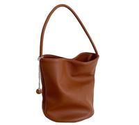 Bolso tipo cubo para mujer, estilo coreano, axila, piel sintética, bolso de hombro, axilas a juego, para ir de compras, trabajo, de piel sintética, estilo coreano, axilas, Brown
