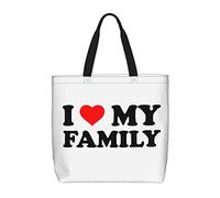 Bolso Tote Amo A Mi Familia Bolso Tote Lona De Gran Capacidad Reutilizables Bolsos De Hombro, Para Viajes, Gimnasio, De Oficina, Enfermería