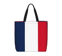 Bolso Tote Bandera De Francia Bolso Tote De Lona Reutilizables Con Bolsillo Interior Bolsas Para Libros, Para Diario, Viajes, Escuela, Enfermería