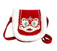 Bolso Tote Bordado Bolso De Mano Tradicional Rojo De Felpa Para Mujer
