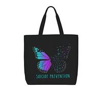 Bolso Tote Concientización Sobre La Prevención Del Suicidio Bolso De Hombro De Lona Multiusos De Gran Capacidad Bolsos De Lona De Para Muje, Para Trabajo, Mujeres, Estudiantes, Gimnasio