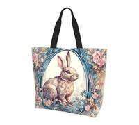 Bolso Tote Conejito En El Cuadro Mujer Bolsa De Mano Plegable Bolso De Mano Impermeable Bolsos Shopper Para Verano Compras Uso Diario