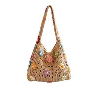 Bolso Tote Crochet Cartera Tejida A Mano Con Flor De