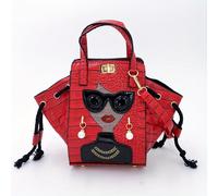 Bolso Tote de Dibujos Animados Chic para Mujer - Lujo con de Piedra, Detalles y - Disponible en Azul Real, , Rosa