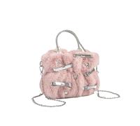 Bolso tote de felpa Bolso de piel for mujer, estilo nicho, bolso mano con for el hombro, bolsos for(Pink)