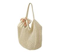 Bolso Tote De Ganchillo Y Crochet Hecho A Mano - Estilo Boho, Diseño Calado, Malla Y Encaje, Y Cinta | Bolsos Tejidos A Punto Veraniegos Para Mujer - Para Viajes, Salir De Compras, Gafas De Sol, Y Toa