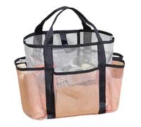 Bolso Tote de Playa para Mujer | Bolso Tote de Viaje de Red Familia con Múltiples Bolsillos | Bolsa Organizadora para Vacaciones Playa Disfraces Sombreros Ropa Chanclas Gafas de Sol, Rosa, Fare