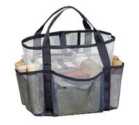 Bolso Tote de Playa para Mujer | Bolso Tote de Viaje de Red Familia con Múltiples Bolsillos | Bolsa Organizadora para Vacaciones Playa Disfraces Sombreros Ropa Chanclas Gafas de Sol, azul navy, Fare