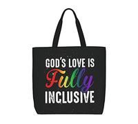Bolso Tote El Amor De Dios Es Totalmente Inclusivo. Orgullo Lgbt Gay. Cristianismo. Bolso De Hombro De Lona De Gran Capacidad Con Asa Bolsos De Hombro, Para Viajes, De Oficina, Playa, Niñas