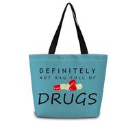 Bolso Tote Eslogan Divertido Reutilizables Bolso De Mano Bonitas Tote Bag Para Enfermería Viajes Trabajo