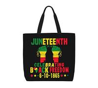 Bolso Tote Juneteenth Free-Ish Desde 1865 Celebra La Libertad De Los Negros Bolso Tote Lona Con Asa Reutilizables Bolsas De Compras, Para Viajes, Trabajo, Escuela, Playa