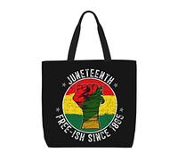 Bolso Tote Juneteenth Free-Ish Desde 1865 Historia Negra Bolsa De Tela Para Mujeres Reutilizables Con Bolsillo Interior Bolsas De Tela, Para Viajes, Playa, De Oficina, Niñas