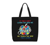 Bolso Tote Mes De Concientización Sobre El Autismo: Maestro De Educación Especial Bolsa De Playa De Gran Capacidad Con Bolsillo Interior Bolsas De Tela, Para Gimnasio, Viajes, Escuela