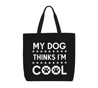 Bolso Tote Mi Perro Piensa Que Soy Genial Bolsa De Tela Para Mujeres Con Bolsillo Interior Con Asa Bolsos De Lona De Para Muje, Para Diario, De Oficina, Escuela, Mujeres