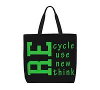 Bolso Tote Reciclar Reutilizar Renovar Repensar Bolso Tote De Lona Reutilizables Con Bolsillo Interior Bolsas De Tela, Para Niñas, Playa, Estudiantes, Escuela