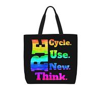 Bolso Tote Reciclar Reutilizar Renovar Repensar Bolso Tote Lona Multiusos De Gran Capacidad Bolsas De Tela, Para De Oficina, Mujeres, Gimnasio, Niñas