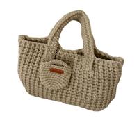 Bolso tote tejido a mano, de gran capacidad, elegante y ecológico. Es un bolso tote casual y bonito, perfecto para el día a día en otoño e invierno. (Beige)
