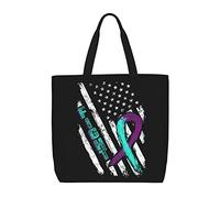 Bolso Totebag Concienciación Sobre La Prevención Del Suicidio Bandera De Lucha Bolso Tote Lona Reutilizables Con Asa Bolsas Para Libros, Para Trabajo, Playa, Viajes, Gimnasio