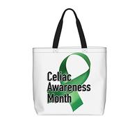 Bolso Totebag Concientización Sobre La Enfermedad Celíaca Bolso Tote Lona Con Bolsillo Interior De Gran Capacidad Bolsos De Lona De Para Muje, Para Diario, Viajes, De Oficina, Gimnasio