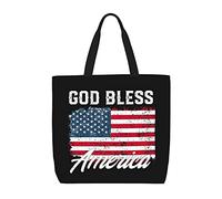 Bolso Totebag Dios Bendiga A América Bolsa De Tela Para Mujeres Reutilizables Con Bolsillo Interior Bolsas Para Libros, Para Viajes, Mujeres, Diario, De Oficina